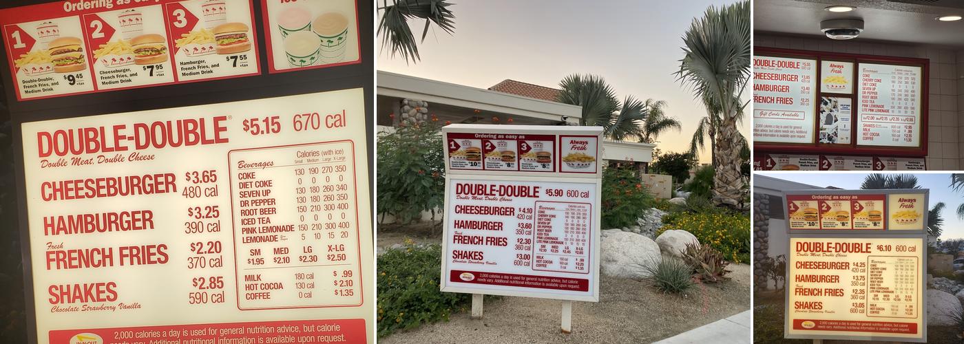 In-N-Out Burger Menu