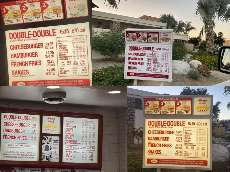 In-N-Out Burger Menu
