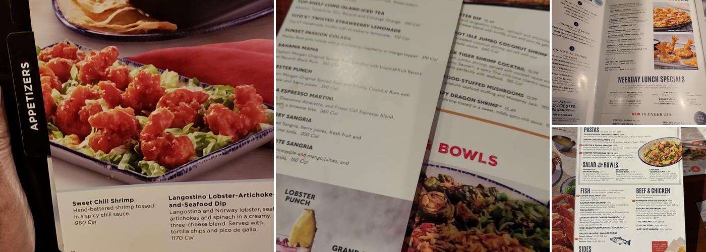 Red Lobster Menu