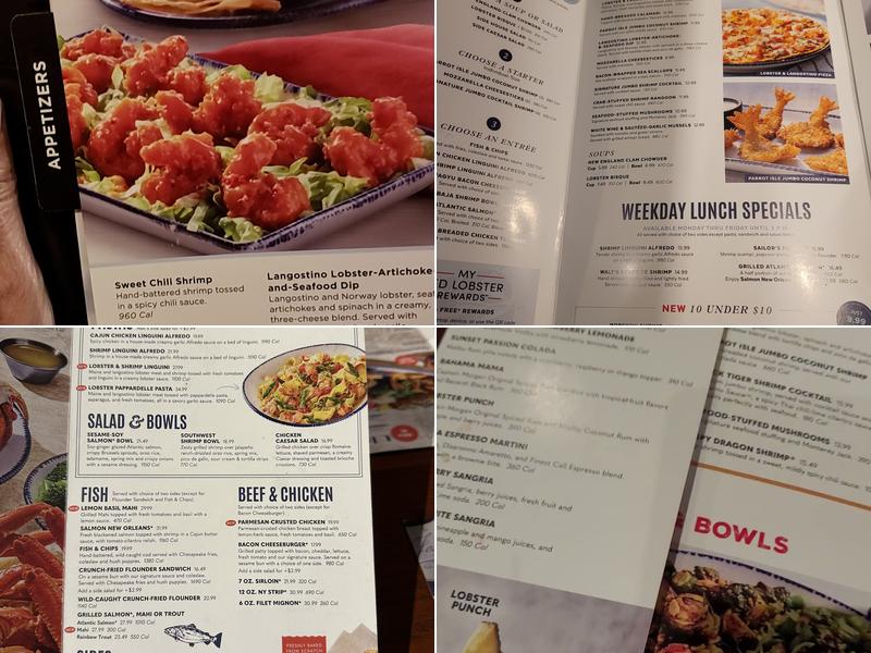 Red Lobster Menu