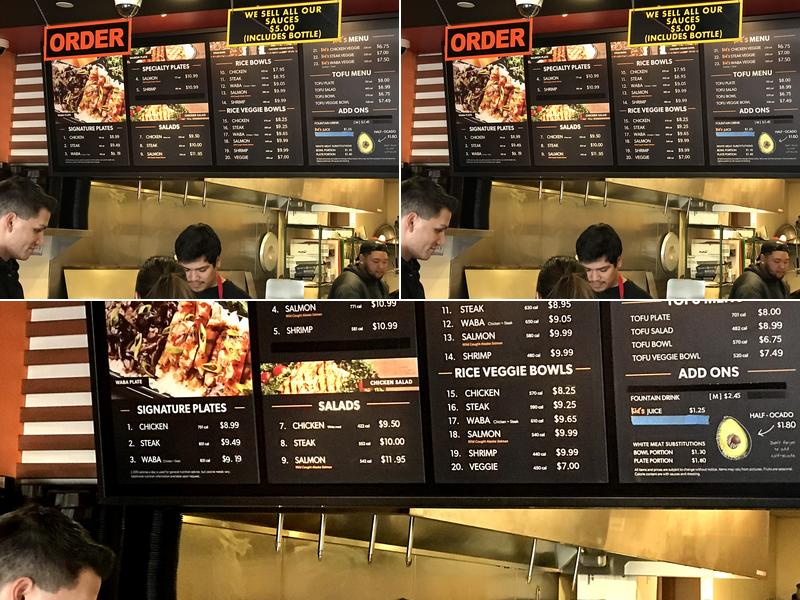WaBa Grill Menu
