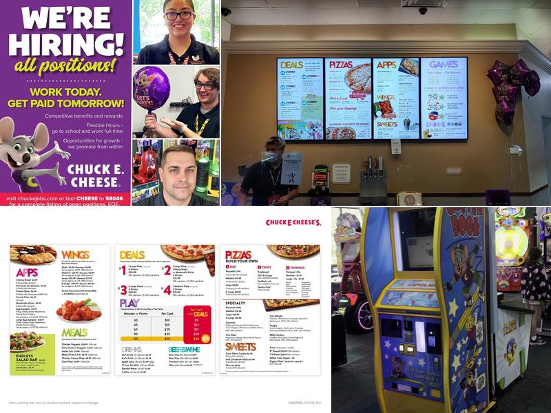 Chuck E. Cheese Menu