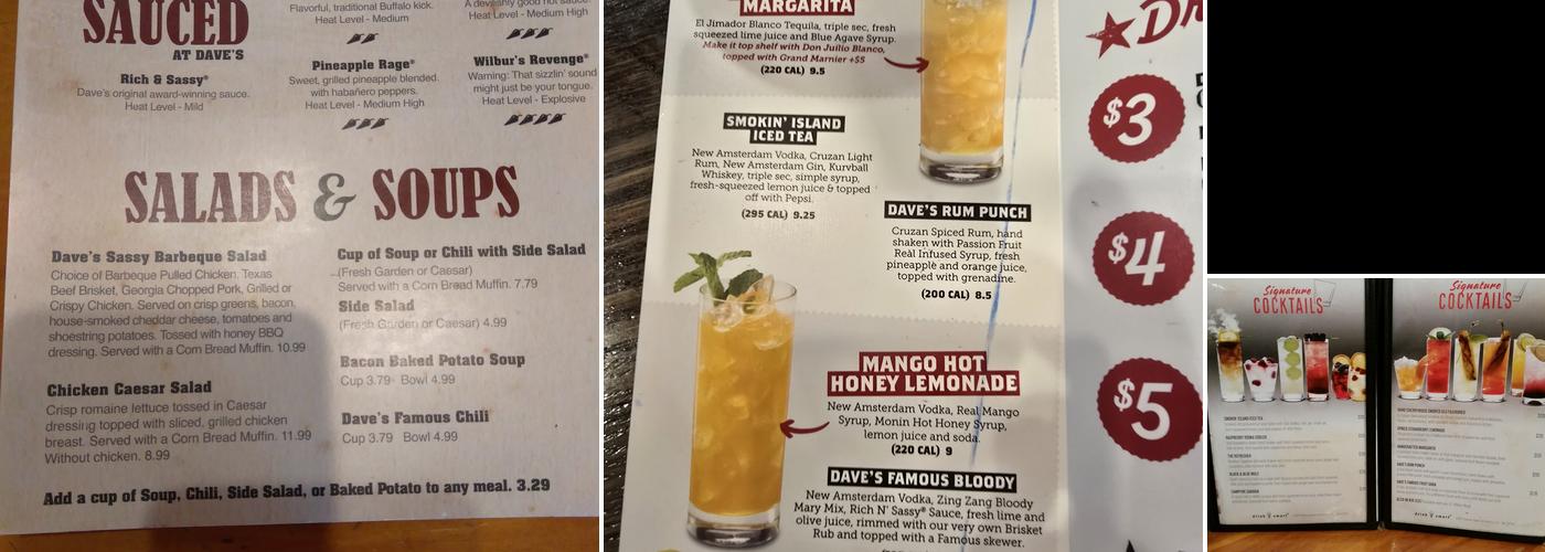 Famous Dave's Bar-B-Que Menu