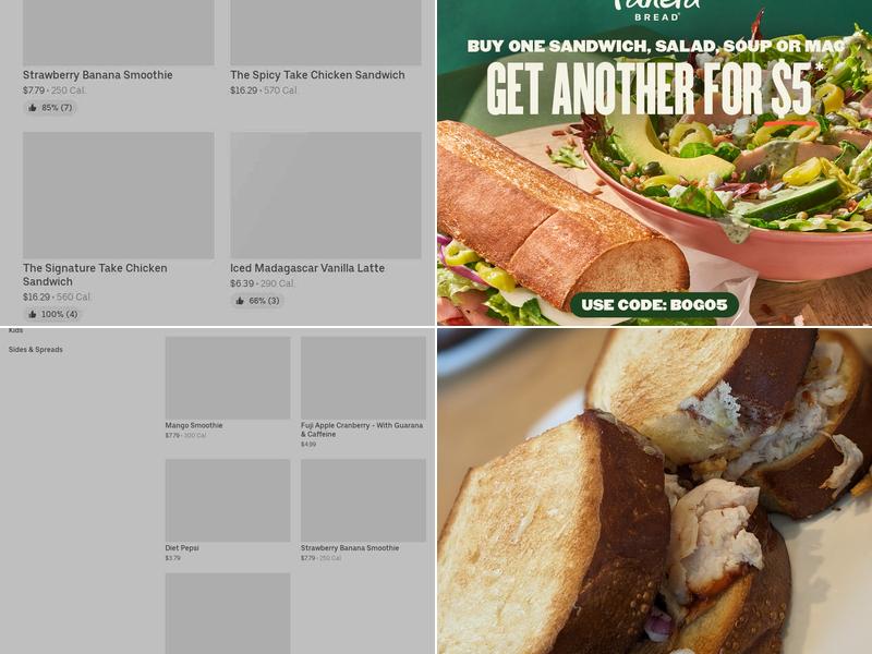 Panera Bread Menu