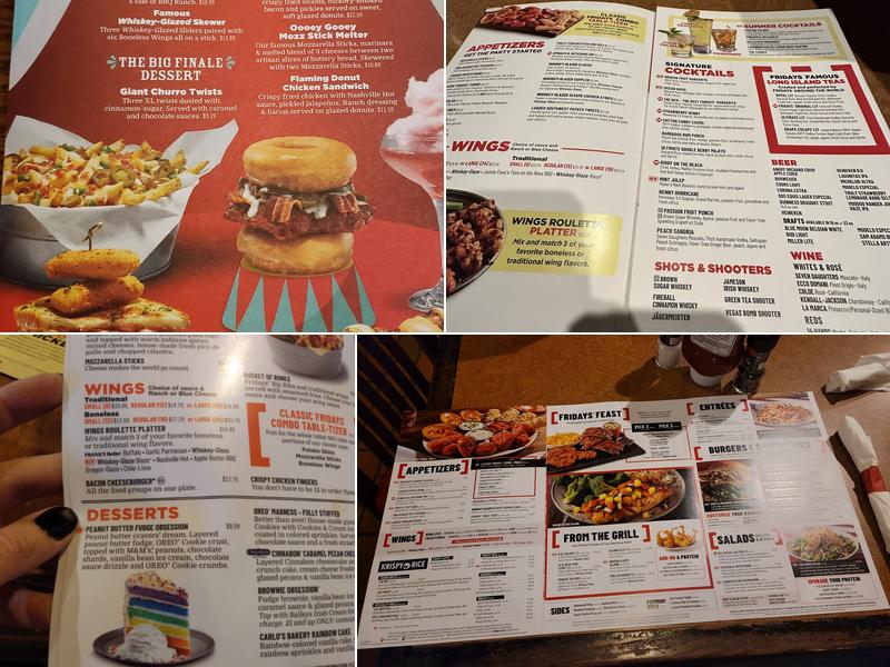 TGI Fridays Menu