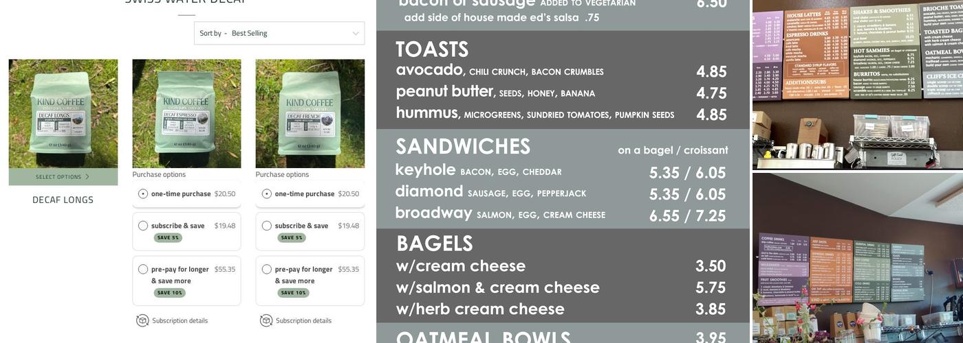 Kind Coffee Menu
