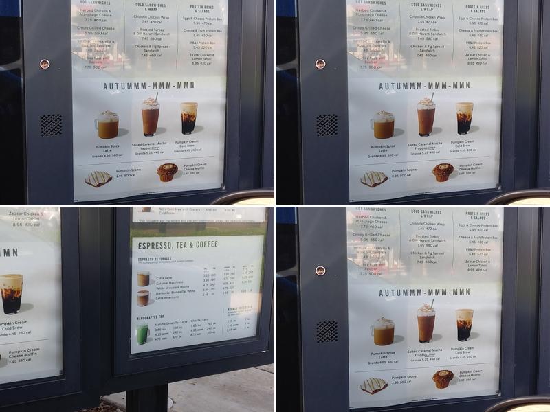 Starbucks Coffee Company Menu