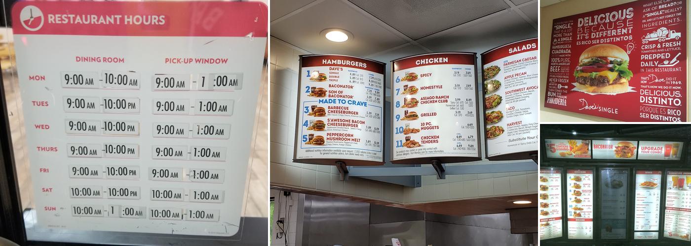 Wendy's Menu