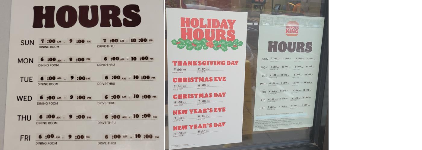 Burger King Menu