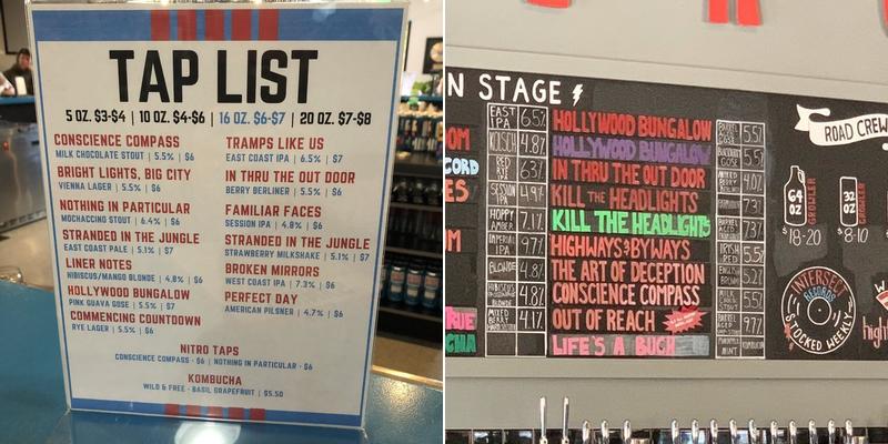 Intersect Brewing Menu