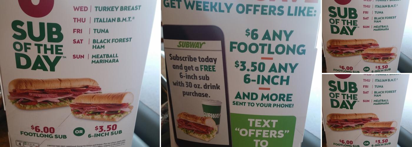 Subway Menu