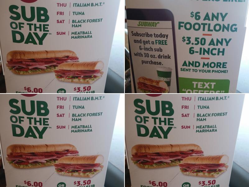 Subway Menu