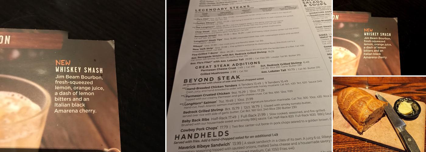 LongHorn Steakhouse Menu