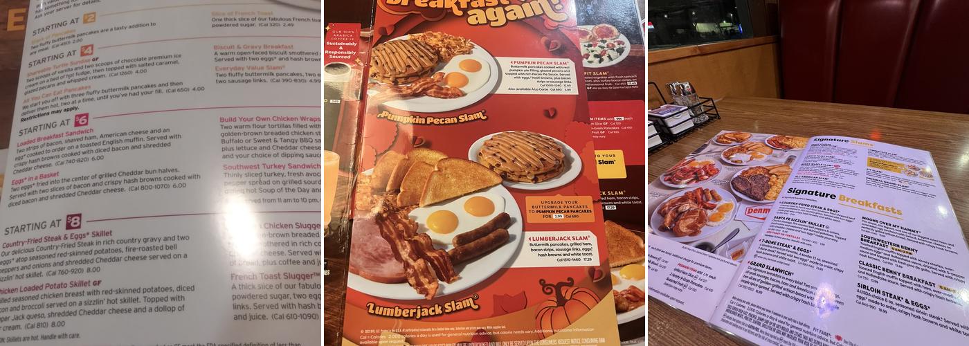 Denny's Restaurant Menu