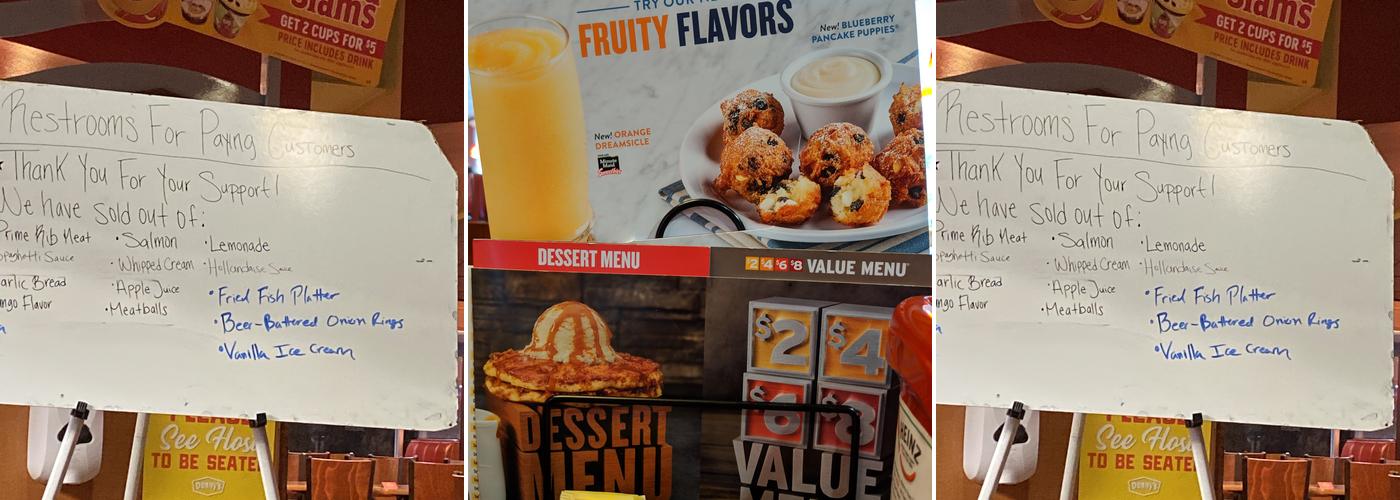 Denny's Restaurant Menu