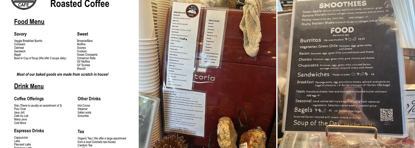 Rocky Mountain Roastery CAFE Menu