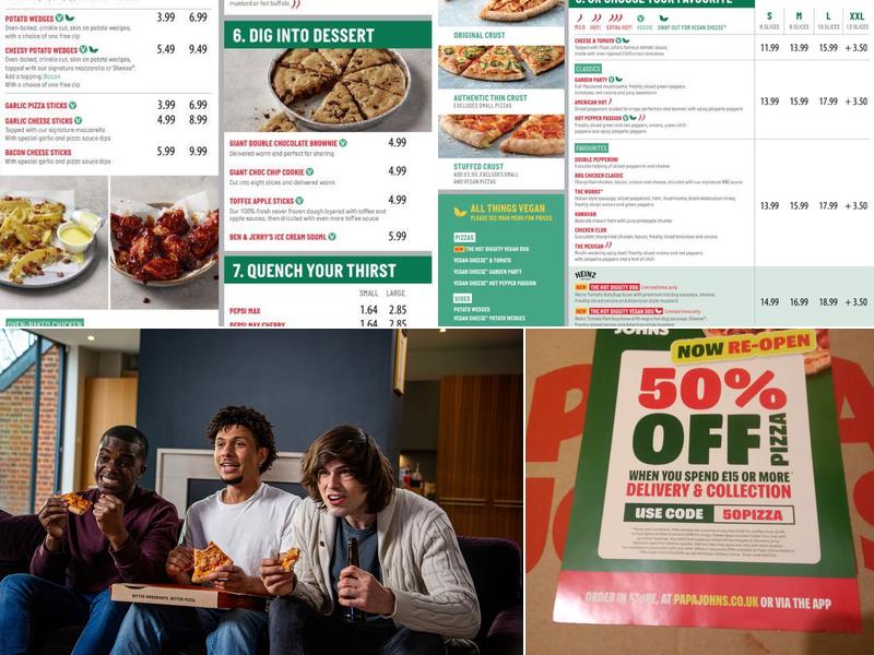 Papa Johns Pizza Menu