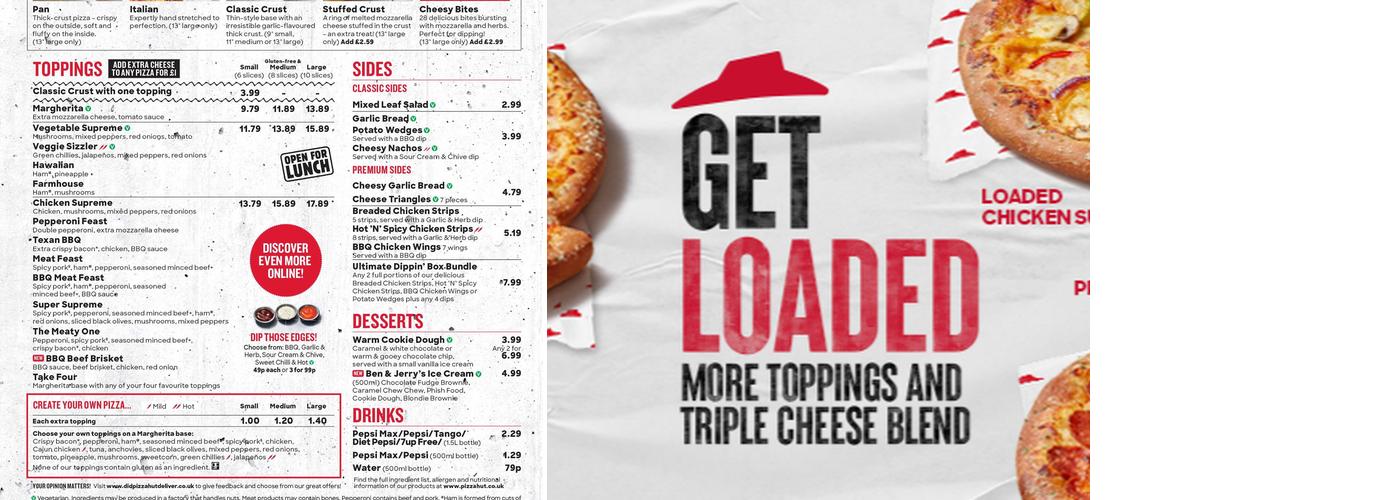 Pizza Hut Delivery Menu