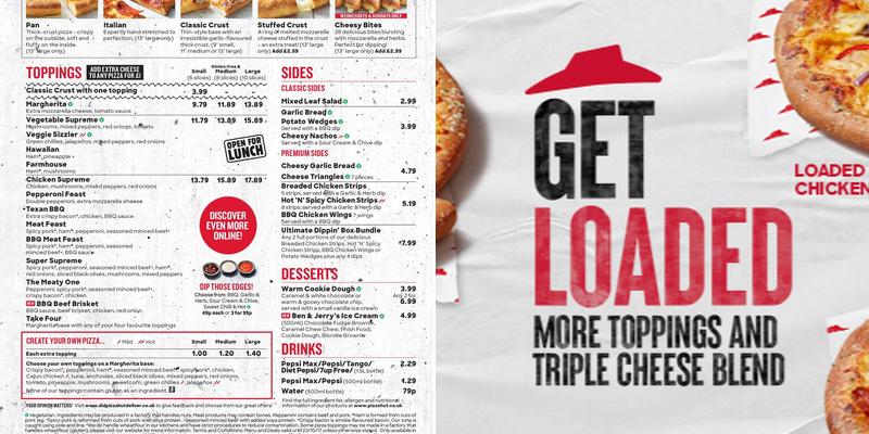 Pizza Hut Delivery Menu