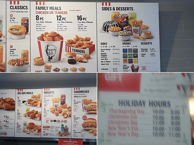 KFC Menu