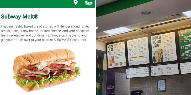 Subway Menu