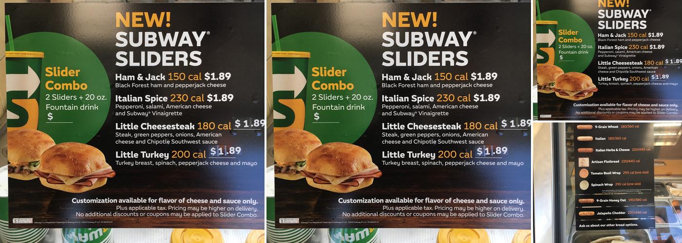 Subway Menu
