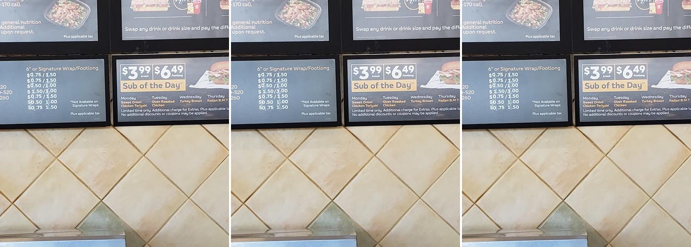 Subway Menu