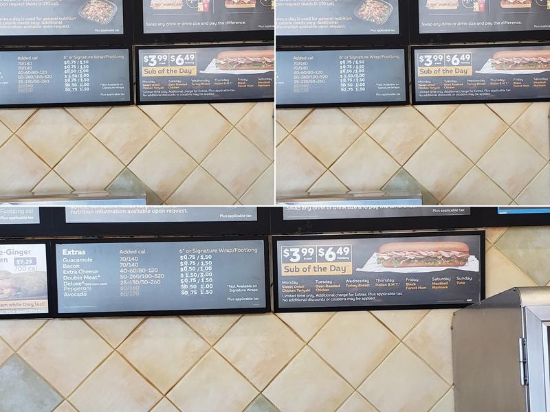 Subway Menu