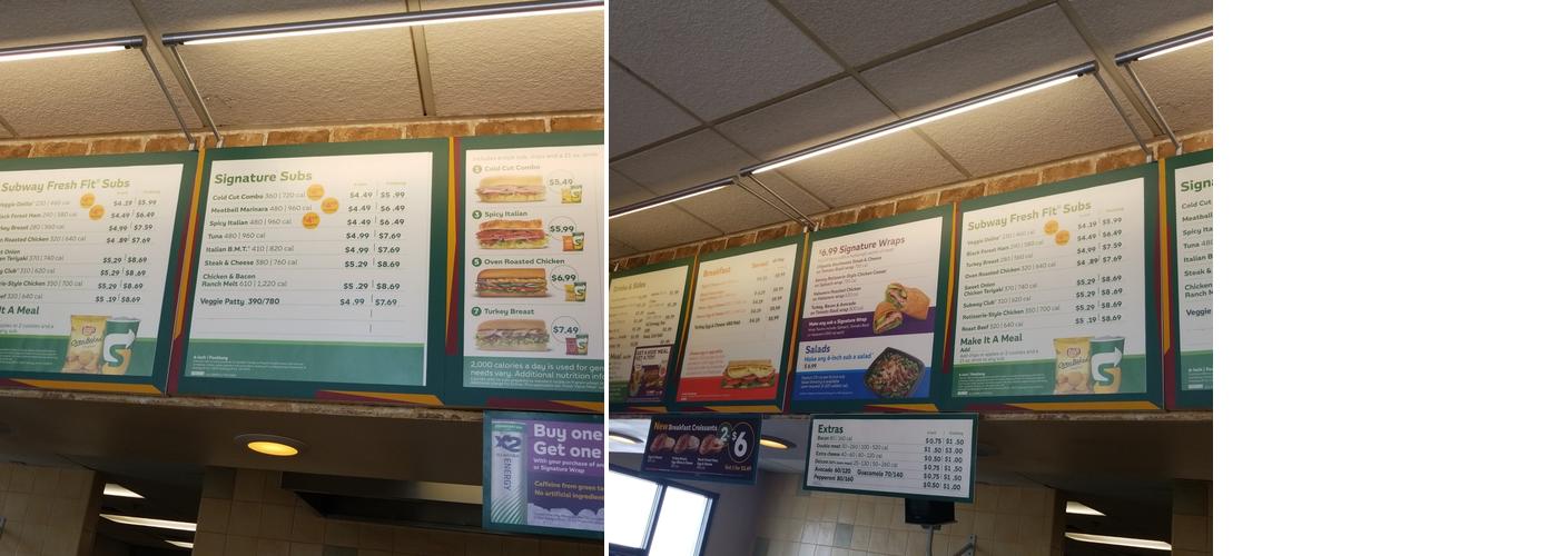 Subway Menu