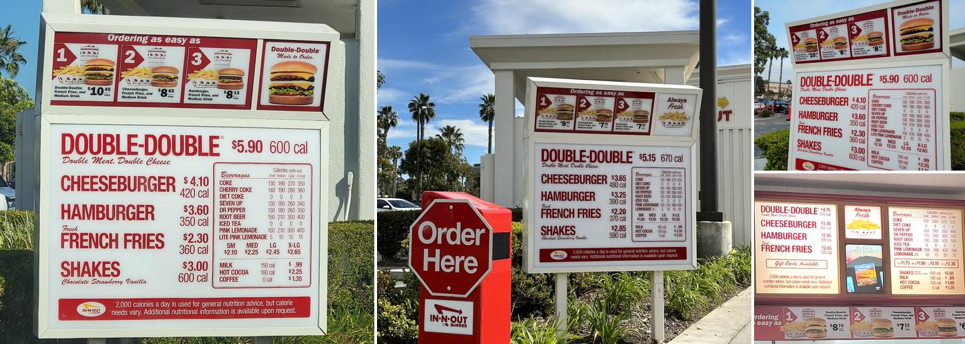 In-N-Out Burger Menu