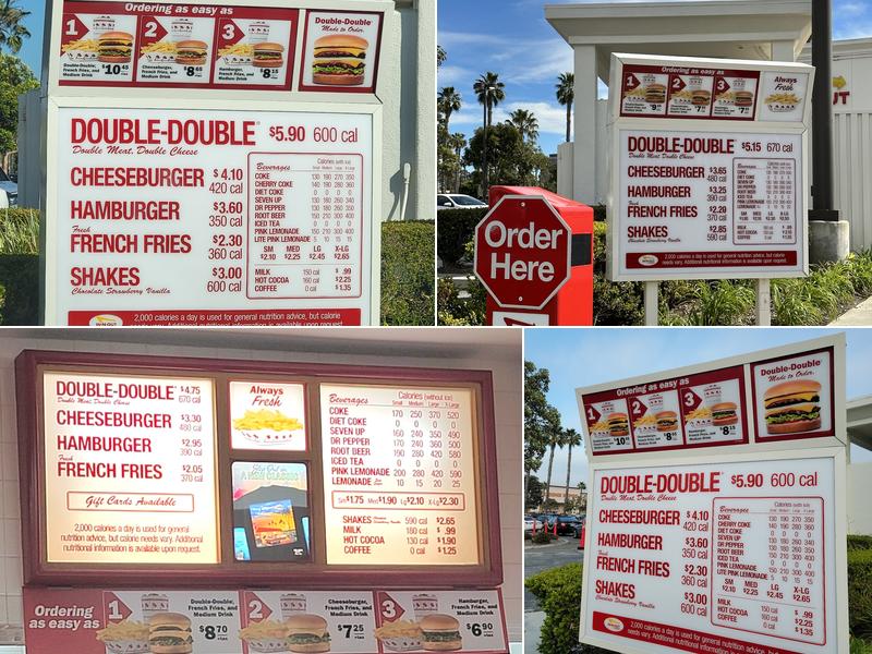 In-N-Out Burger Menu