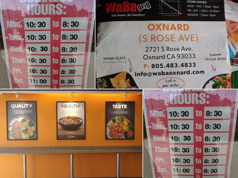 WaBa Grill Menu