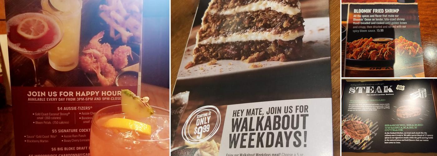Outback Steakhouse Menu