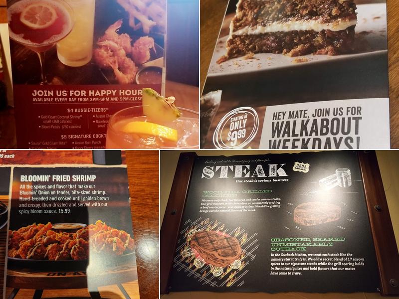 Outback Steakhouse Menu