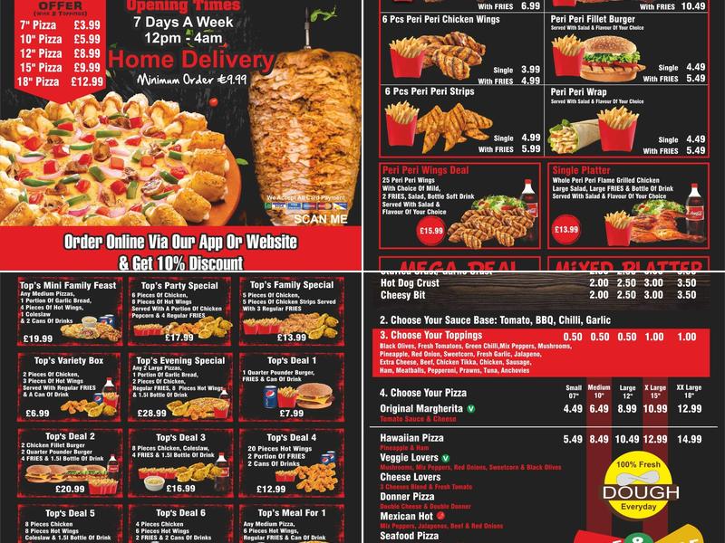 Tops Express Pizza (Nottingham) Menu