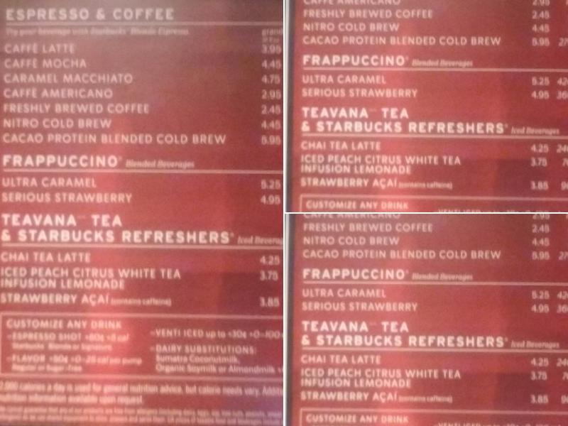 Starbucks Menu