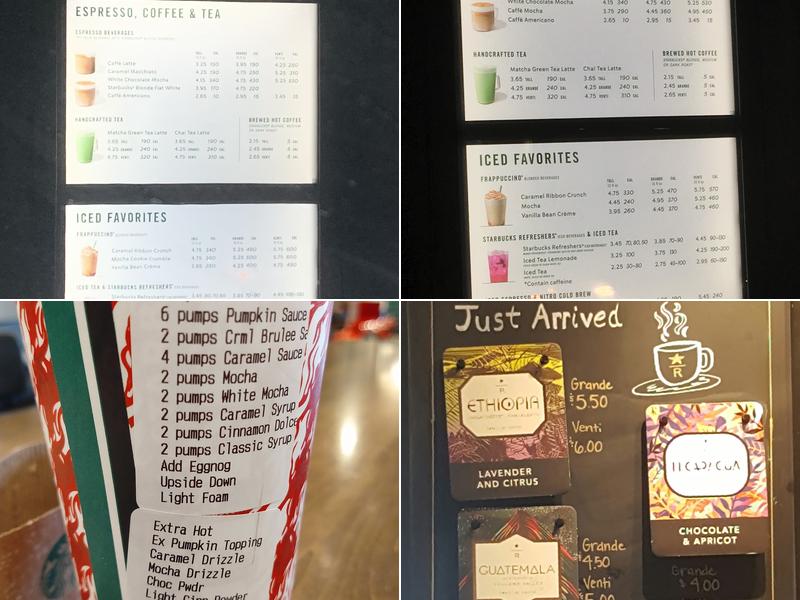 Starbucks Menu