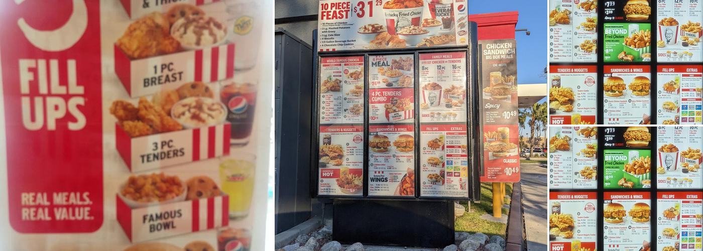 KFC Menu