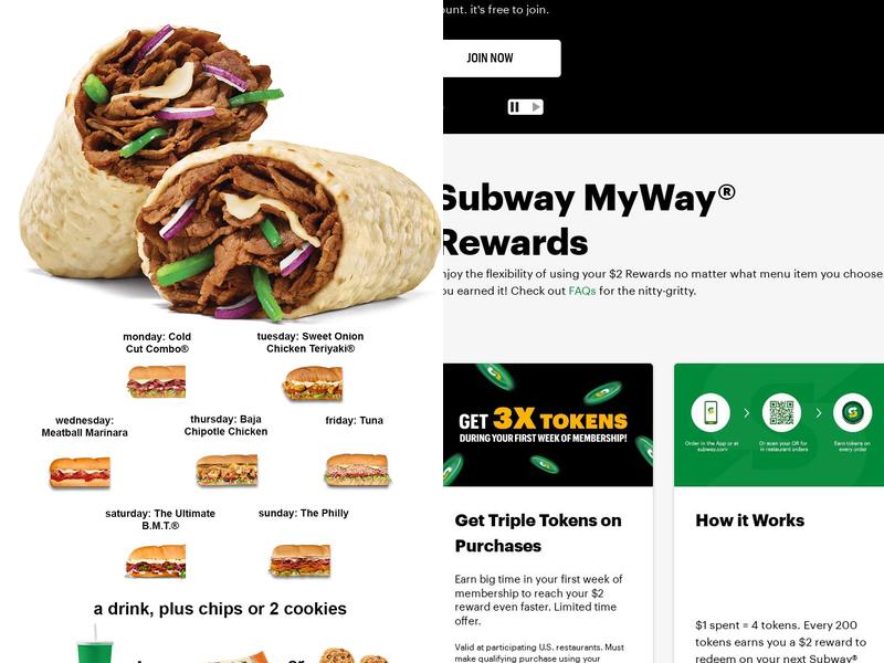 Subway Menu