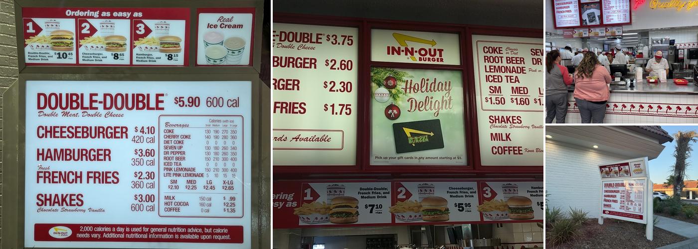 In-N-Out Burger Menu