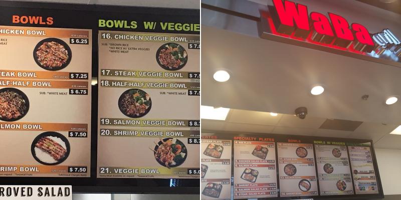 WaBa Grill Menu