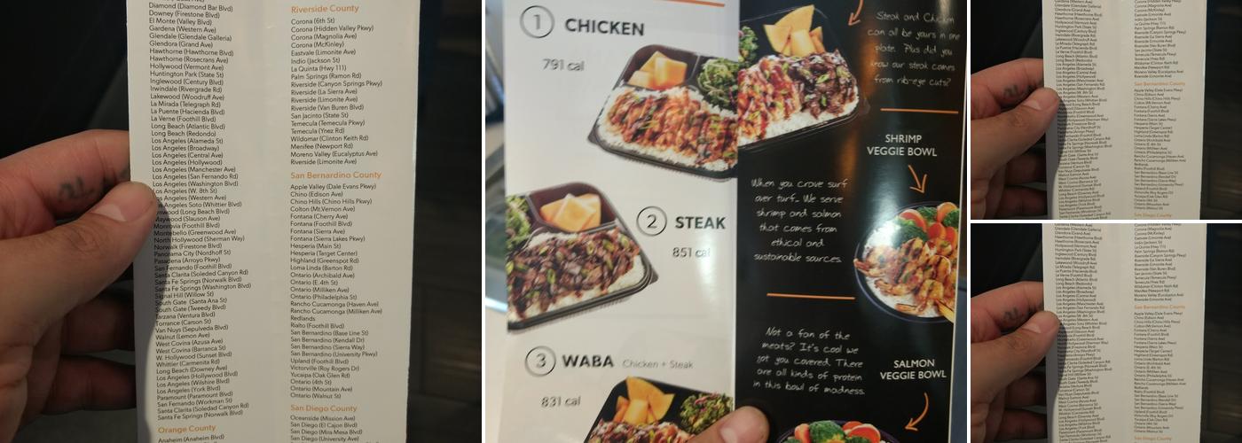 WaBa Grill Menu
