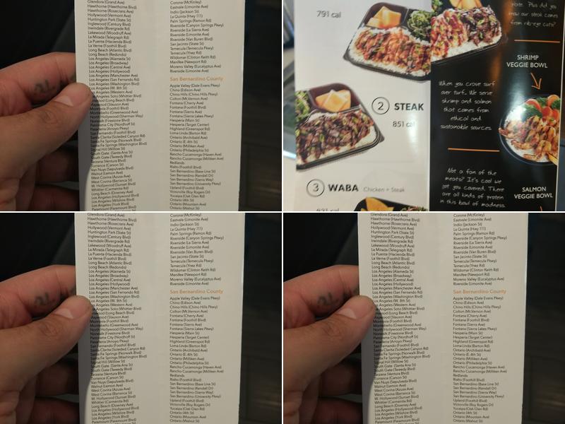 WaBa Grill Menu