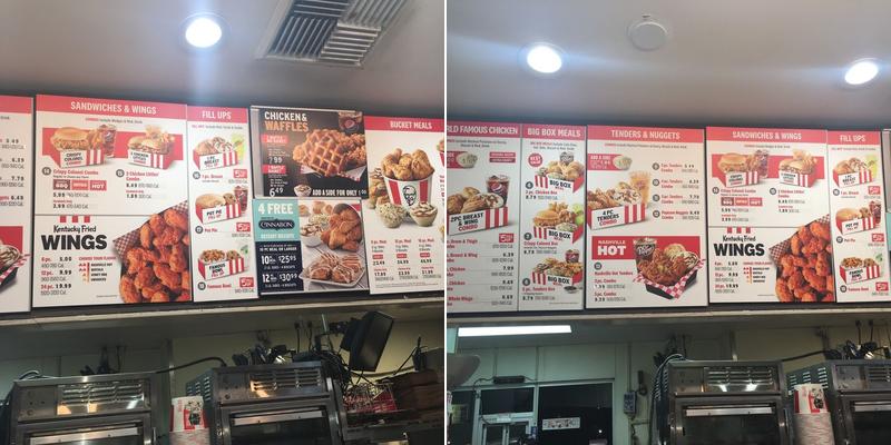 KFC Menu