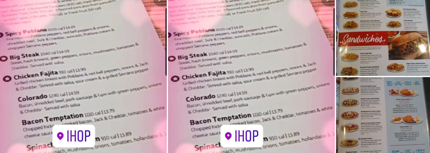 IHOP Menu
