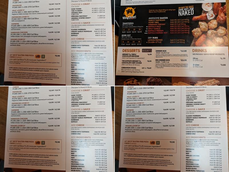 Pizza Hut Menu
