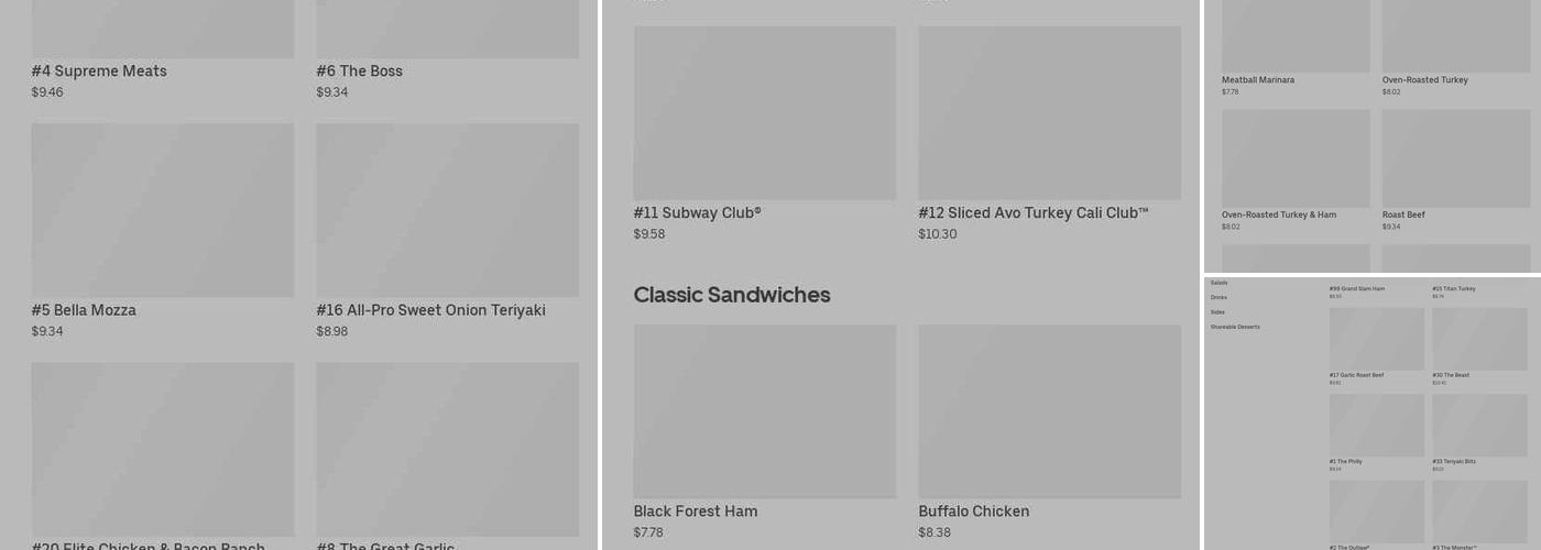 Subway Menu