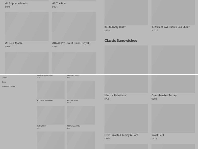 Subway Menu