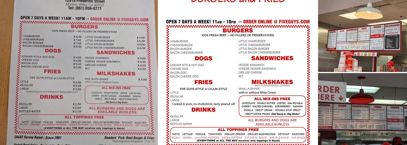 Five Guys Menu
