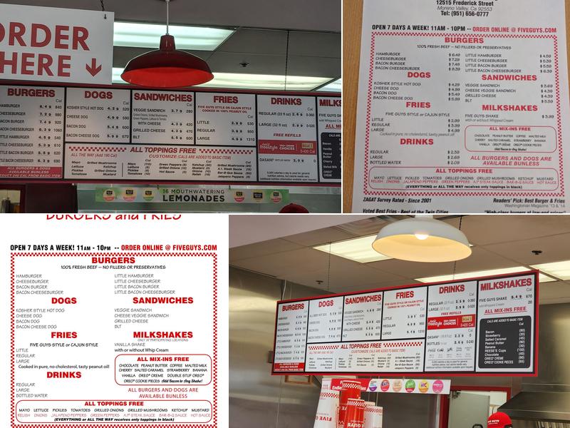 Five Guys Menu